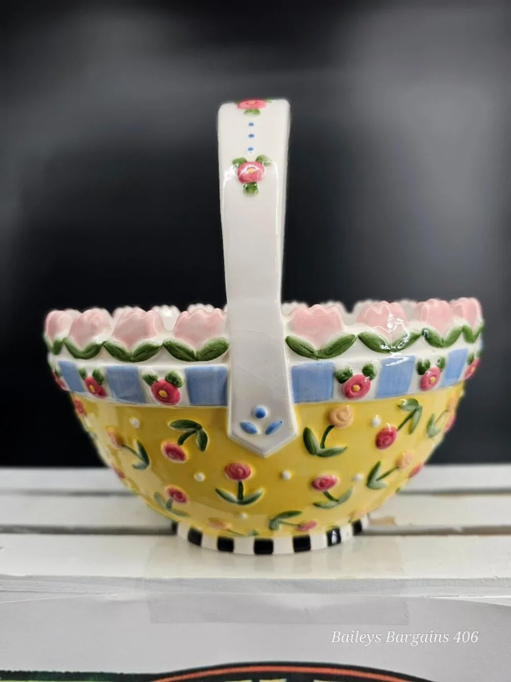 Mary Englebrieght Collector's Spring Ceramic Basket